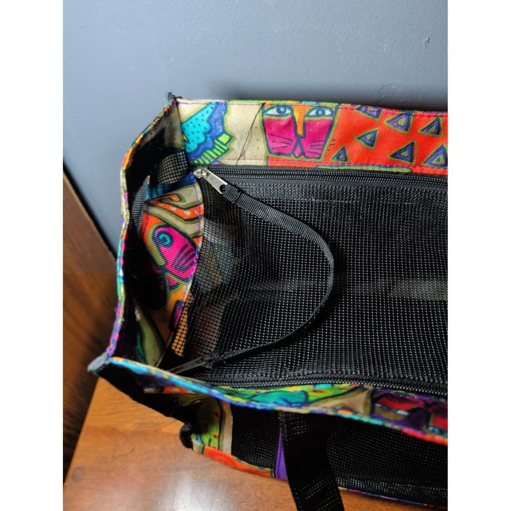 Laurel Burch Colorful Cat Art Mesh Pet Carrier Bag New With Tags